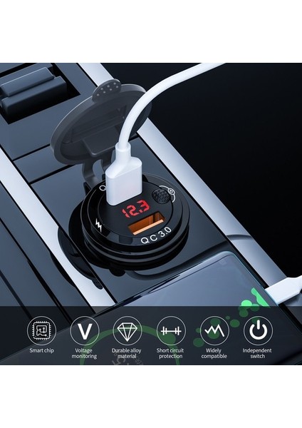Chembo Alüminyum Alaşımlı Çift USB Qc3.0 Şarj Cihazı () (Yurt Dışından) modelleri
