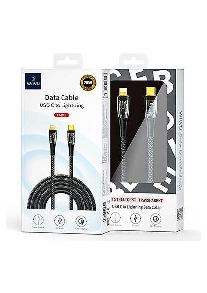 Wiwu TM01 Type-C To Lightning Pd Data Kablo 480 Mbps 20W 1.2 Metre (Yurt Dışından)