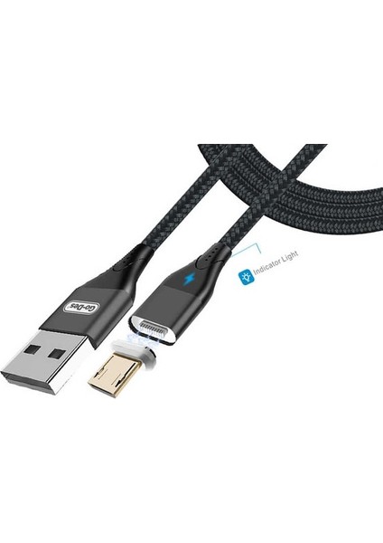 Go-Des Go Des GD-UC502 Magnetik Micro USB Kablo 3A Mıknatıslı Şarj Kablosu 100 cm Data Kablo (Yurt Dışından)