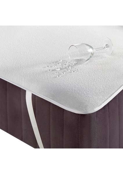 Herakleıa Home micro 4 Köşe Lastikli Sıvı Geçirmez Beyaz Yatak Koruyucu Alez