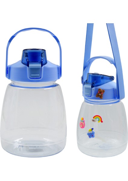 Bottle Boss Taşıma Askılı Pipetli Şeffaf Matara 1200 ml