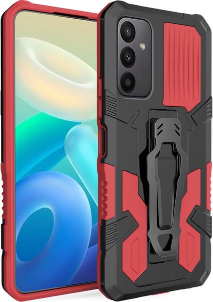 Samsung Galaxy A24 Kılıf Ultra Korumalı Manyetik Kemere Takmalı Standlı Klik Kapak