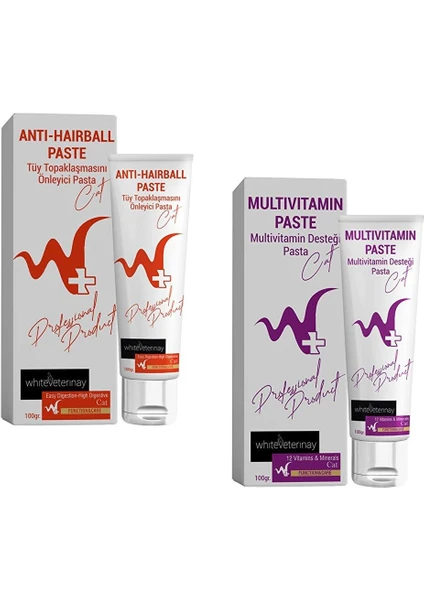 White Veterinay Malt Paste 100 gr + Vitamin Paste 100 gr ( Kediler Için Malt + Vitamin Paste )