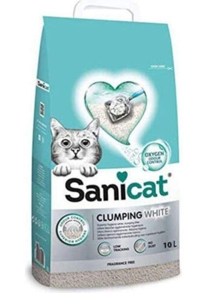 Clumping White Cotton Fresh Oksijen Kontrol Süper Topaklanan Kedi Kumu 10 Lt
