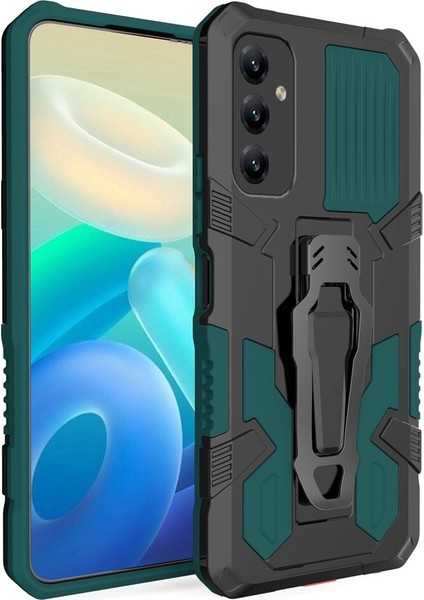 Samsung Galaxy A14 Kılıf Ultra Korumalı Manyetik Kemere Takmalı Standlı Klik Kapak