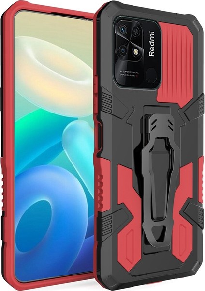 Xiaomi Poco C40 Kılıf Ultra Korumalı Manyetik Kemere Takmalı Standlı Klik Kapak