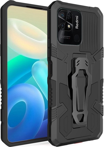 Xiaomi Poco C40 Kılıf Ultra Korumalı Manyetik Kemere Takmalı Standlı Klik Kapak