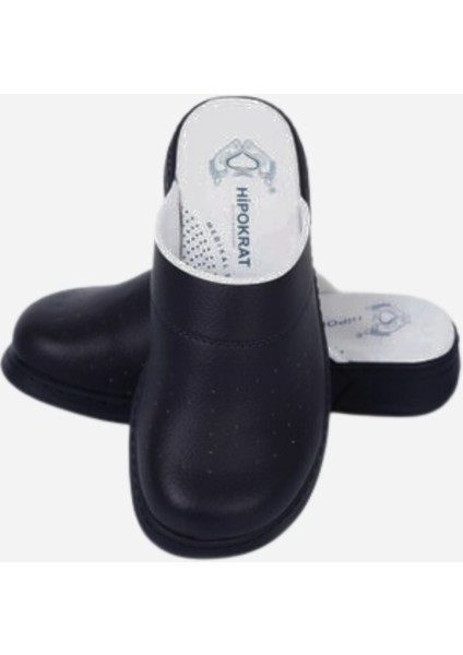 Lacivert Medikal Hastane Mutfak Ortopedik Deri Terlik