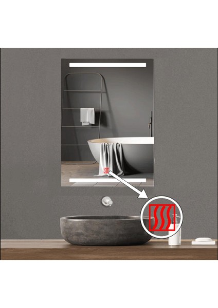 80X100 cm Buğu Çözücülü Kumlamalı Banyo Aynası fiyatları