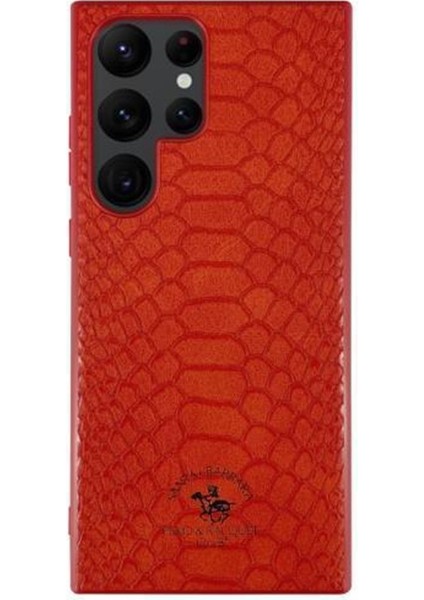 Samsung Galaxy S22 Ultra Knight Deri Kapak - Kırmızı
