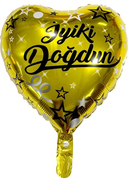 Kalp Şeklinde Iyiki Doğdun Gold Renk Folyo Balon 18 Inç