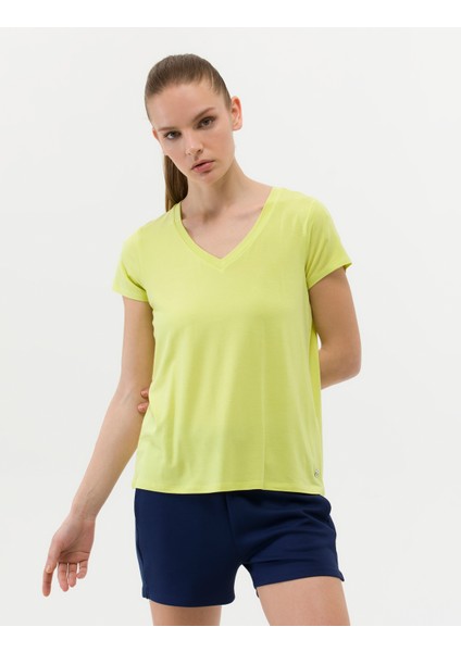 Pierre Cardin Kadın Yeşil Comfort Fit Basic Tişört 50269345-VR232