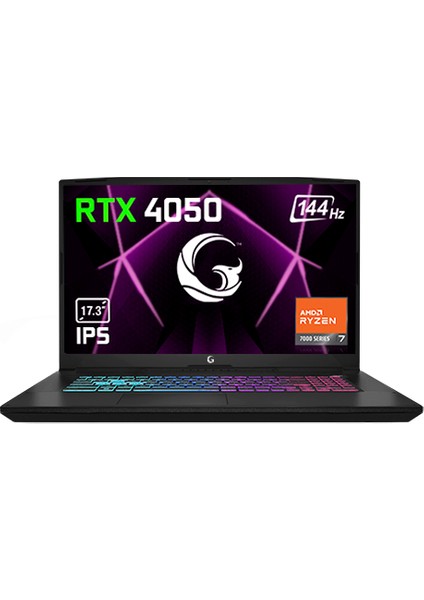 Game Garaj Slayer R5XL-4050 C2 R5-7535HS 32GB 1tb SSD RTX4050 17.3" Fhd IPS 144Hz Dos, Çanta Hediyeli