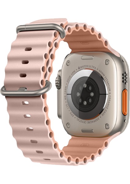 Apple Watch 42-44-45-49MM Krd-28 Ocean Çift Renkli Rose Kordon