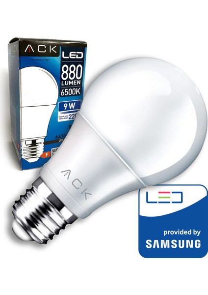LED Ampul 9W Beyaz Işık (Samsung Ledli) 6500K E27 220V