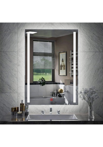 80X120 cm Buğu Çözücülü Kumlamalı Banyo Aynası