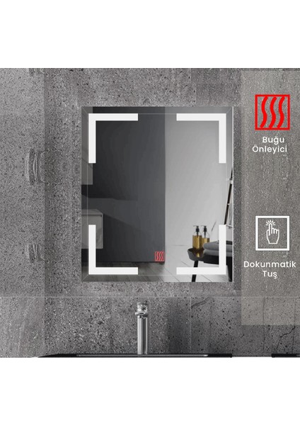 60X80 cm Buğu Çözücülü Kumlamalı Banyo Aynası fiyatları