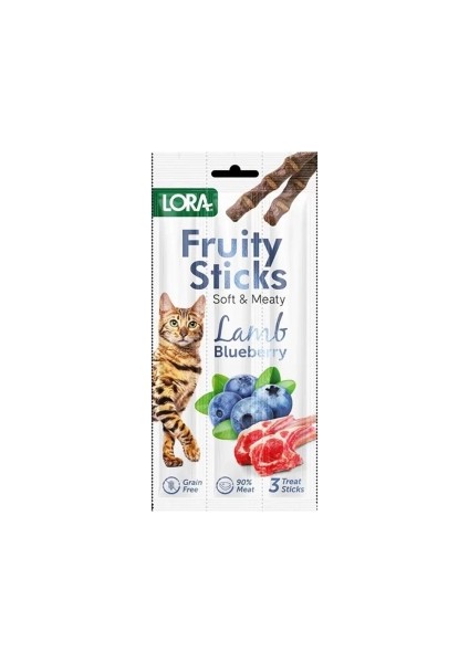 Kuzu Etli Yaban Mersinli Kedi Stick Ödül 3x5 gr