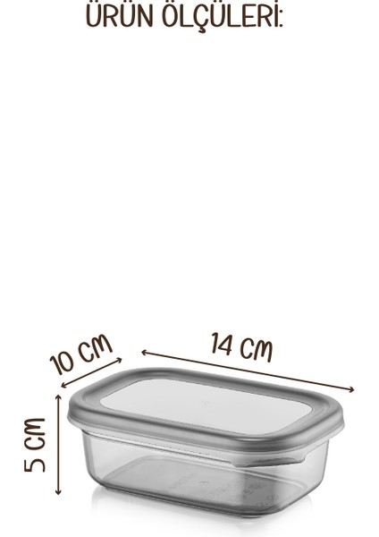 Beyaz Serigrafili Peggy Kare ve Dikdörtgen Saklama Kabı Seti Antrasit 32'li indirimleri