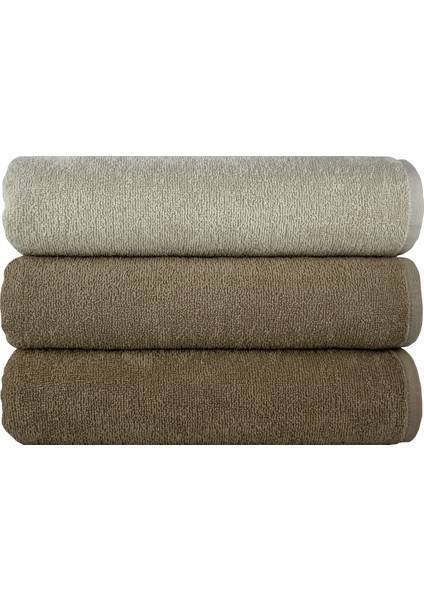 Banyo Havlu Setı 3 Adet 100% Pamuk 70 x 135 cm Banyo Havlusu-Kahverengi fiyatları