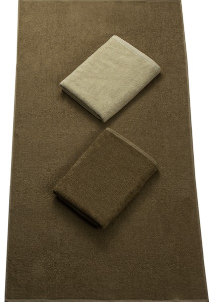 Banyo Havlu Setı 3 Adet 100% Pamuk 70 x 135 cm Banyo Havlusu-Kahverengi indirimleri