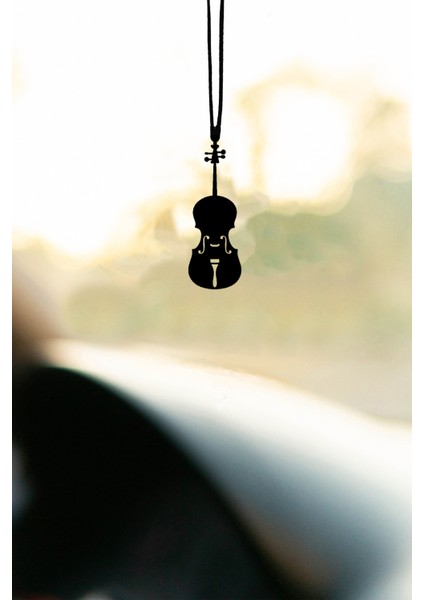 Metal Keman Motifli Dikiz Aynası Süsü Oto Aksesuar Araba Süsü