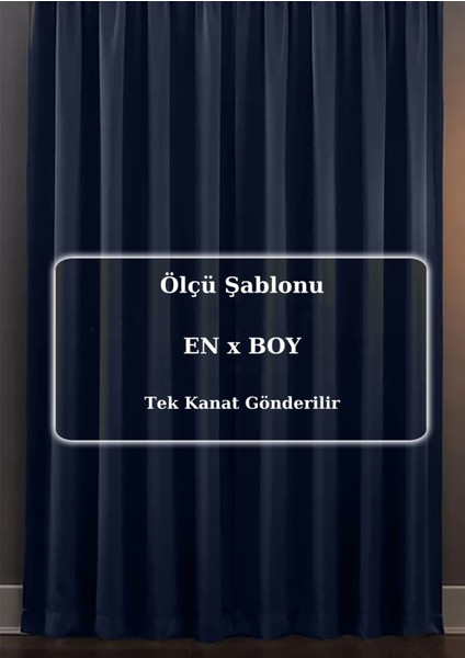 Blackout Işık Geçirmez Fon Perde V-13 Lacivert Pilesiz Ekstraforlu Karartma Güneşlik