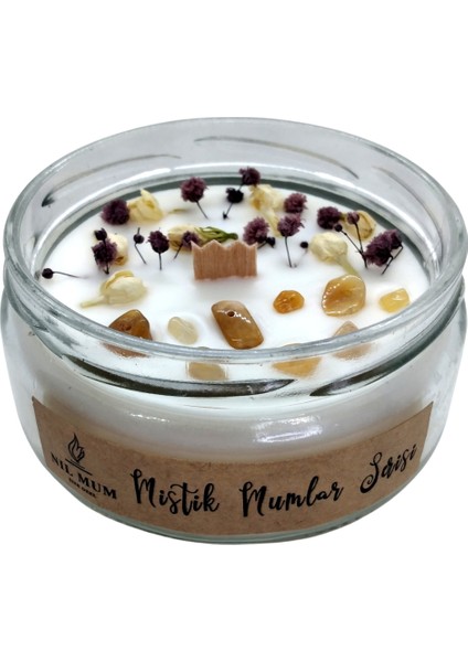 Akik Doğal Taşlı Soya Mum 240 gr