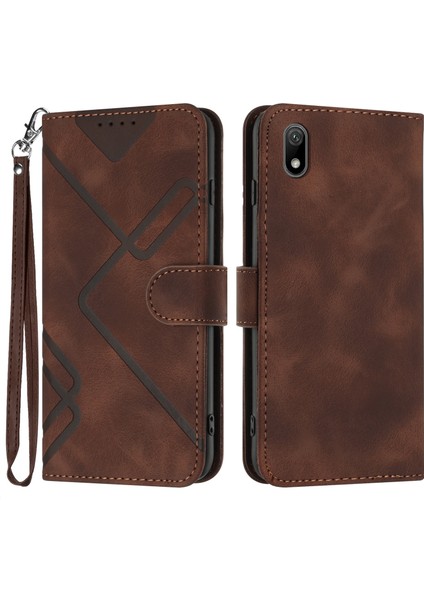 Honor 8s Için Çizgi Desenli Pu Kılıf (Yurt Dışından)