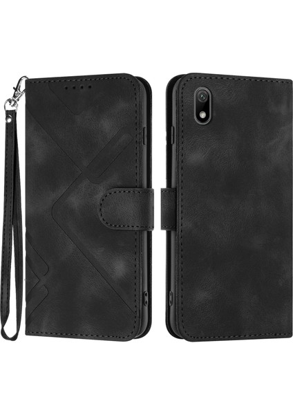 Honor 8s Için Çizgi Desenli Pu Kılıf (Yurt Dışından)