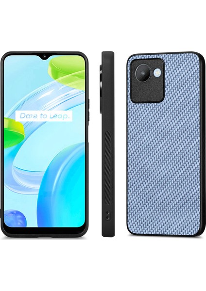 Realme C30 Için Karbon Fiber Dokulu Telefon Kılıfı (Yurt Dışından)