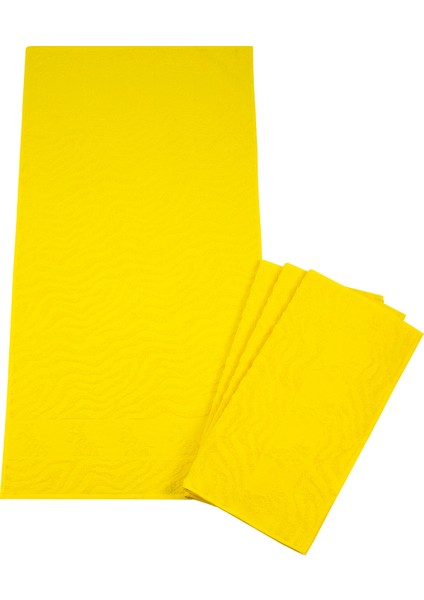 Zebbra Desenli 4'lü Havlu Seti 50 x 100 cm Sarı 100 % Pamuk