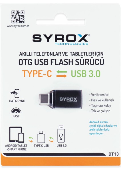 Type C - USB 3.0 Otg USB Flash Dönüştürücü