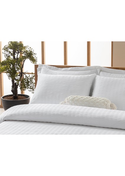 Lidya Pamuk Gofre King Size Nevresim Seti 240 x 220 cm Beyaz fiyatları