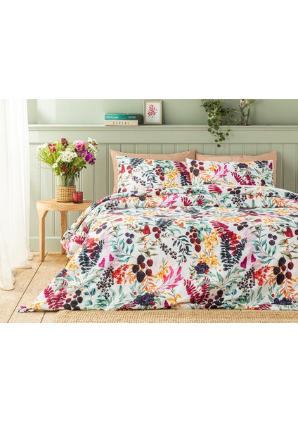 English Home Summer Berries Dijital Baskılı Soft Cotton Tek Kişilik Nevresim Takımı 160 x 220 cm Fuşya