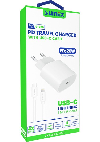 Type-C To Ios Başlık ve Kablo 20W S-226