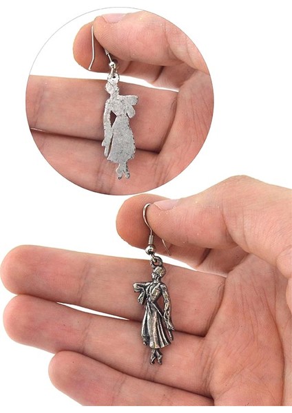 Kadın-Erkek Figürlü Gümüş Kaplama Küpe