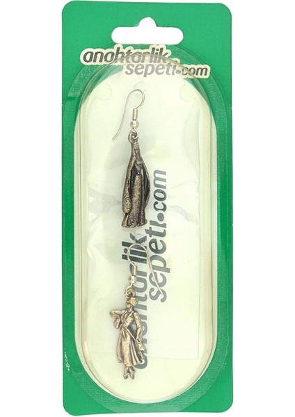 Kadın-Erkek Figürlü Gümüş Kaplama Küpe