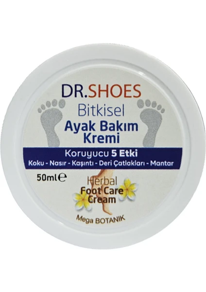 DR.SHOES Bitkisel Ayak Bakım Kremi - Ayak Koku Karşıtı Krem 50 ml Koruyucu 5 Etki