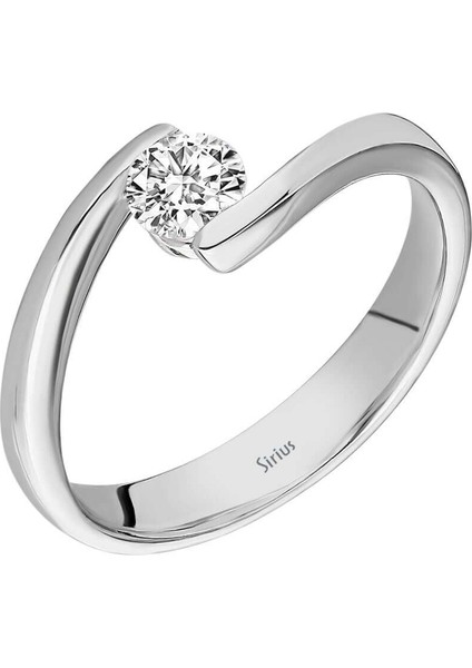 F Renk 0,35 Karat Pırlanta Tektaş Yüzük 0423R0156
