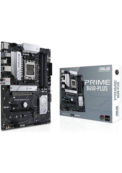 Asus Prime B650-PLUS Amd B650 Am5 Ddr5 6400 Dp HDMI 2x M2 Usb3.2 Aura Rgb 2.5gbit Lan Atx 128 GB A Kadar Ram Desteği, Asus 5x Protectıon Iıı