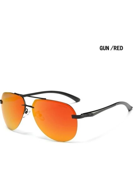 Aoron Polarize Aviator Güneş Gözlüğü Unisex Gece Görüş Gözlüğü Erkekler Pilot Güneş Cam Kadın Ayna Kaplama Gözlük A143 (Yurt Dışından)