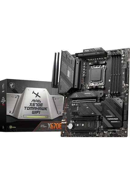 Msı Mag X670E Tomahawk Wıfı Am5 Ddr5 6600MHZ(OC) 4x M.2 USB 3.2 HDMI Dp 2.5g Lan Amd Wıfı 6e Rgb Atx