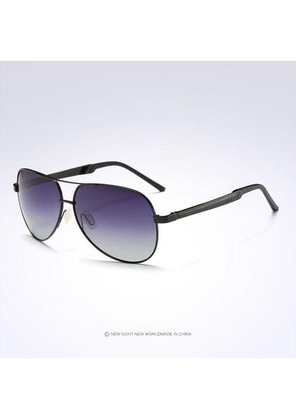 Aoron Erkekler Aviator Güneş Gözlüğü Hd Sürüş Polarize Gözlük Lüks Metal Çerçeve Gözlük Erkek Uv400 Degrade Renkli Lens Güneş Camı 339 (Yurt Dışından)