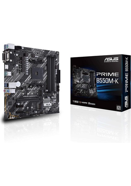 Asus Prime B550M-K Amd B550 Am4 Ddr4 4400 HDMI DVI VGA Çift M2 Usb3.2 Matx Pcıe 4.0 Ecc Ram Destekli Anakart