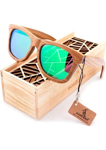 Bobo Bırd Ag007 Kare Güneş Gözlüğü Erkek Kadın Retro Polarize Ahşap Güneş Gözlüğü Gafas De Lujo De Hombre (Yurt Dışından)