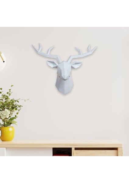 Reçine Geyik Heykel Duvarı Montaj Hayvan Heykel Figürinler Dekorasyon Beyaz (Yurt Dışından) fırsatları