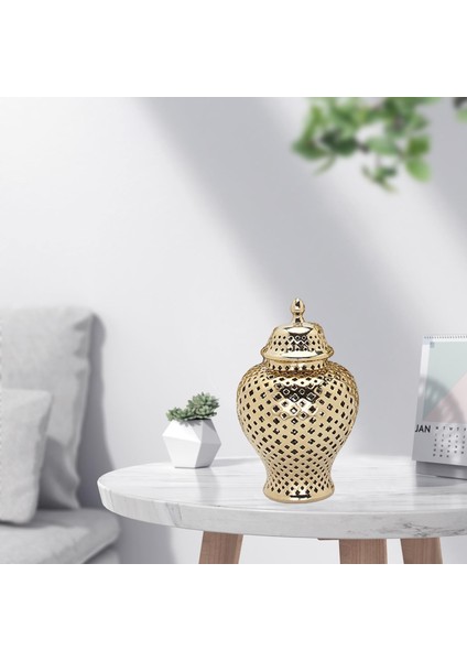 Kapak El Sanatları Ev Dekorasyon Vazo Altın İle Hafif Zencefil Kavanoz (Yurt Dışından)