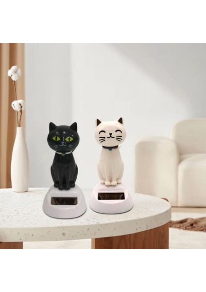 2x Güneş Dansı Oyuncakları Güneş Enerjili Kedi Heykel El Sanatları Heykel Heykel Figürin 2*Kedi (Yurt Dışından) fırsatları