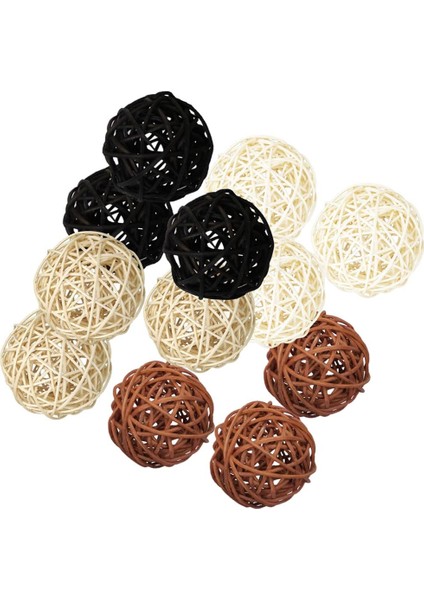 12 Adet Rattan Topları Rattan Topları Dekoratif Toplar Rattan Top Düğün Partisi (Yurt Dışından)
